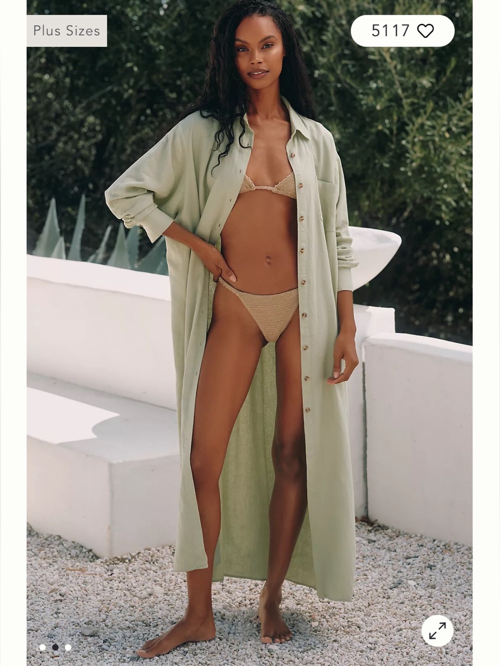 NWT Anthropologie size L maxi dress in linen blend/ swim cover up